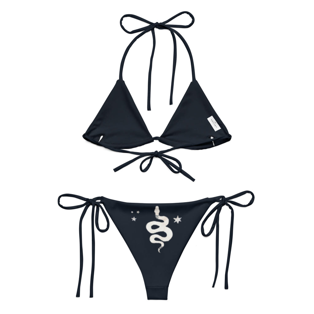 Vega String Bikini in Black Draco