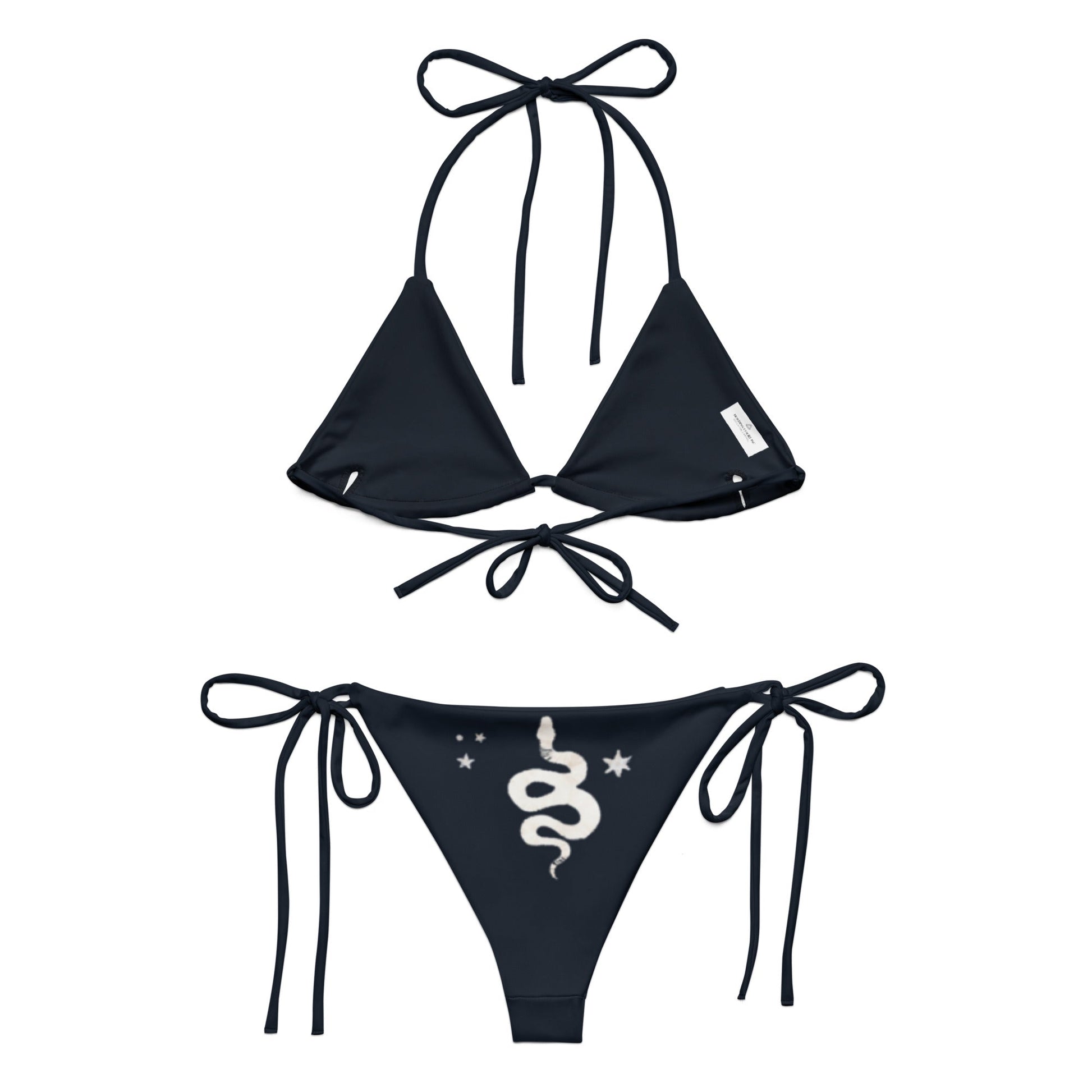 Vega String Bikini in Black Draco