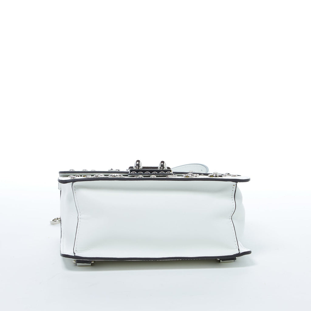 White Convertible Leather Backpack Purse