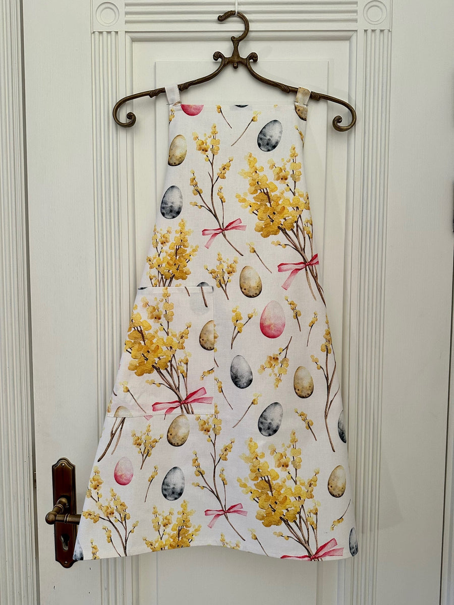 Easter-Inspired Kitchen Apron – Festive & Durable Cotton Design by Hortensias Home at www.brixbailey.com