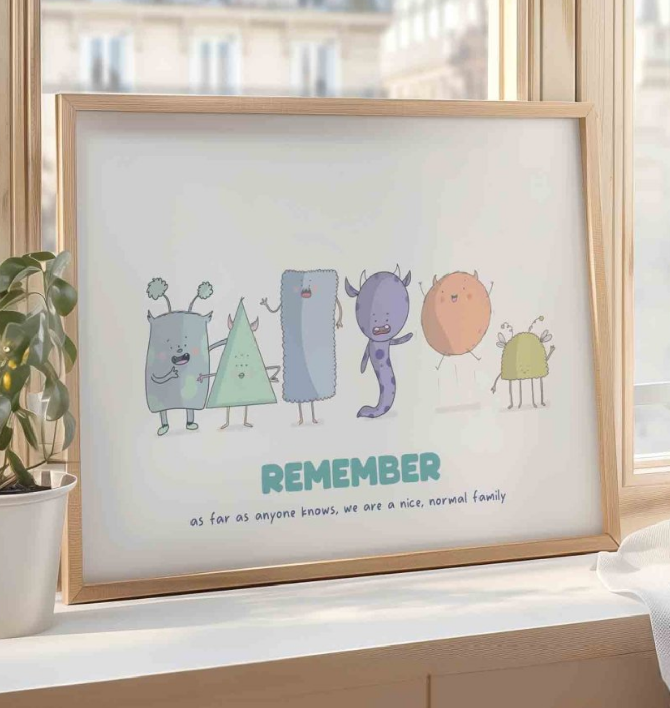 Personalised We Are A Nice And Normal Family Art Print