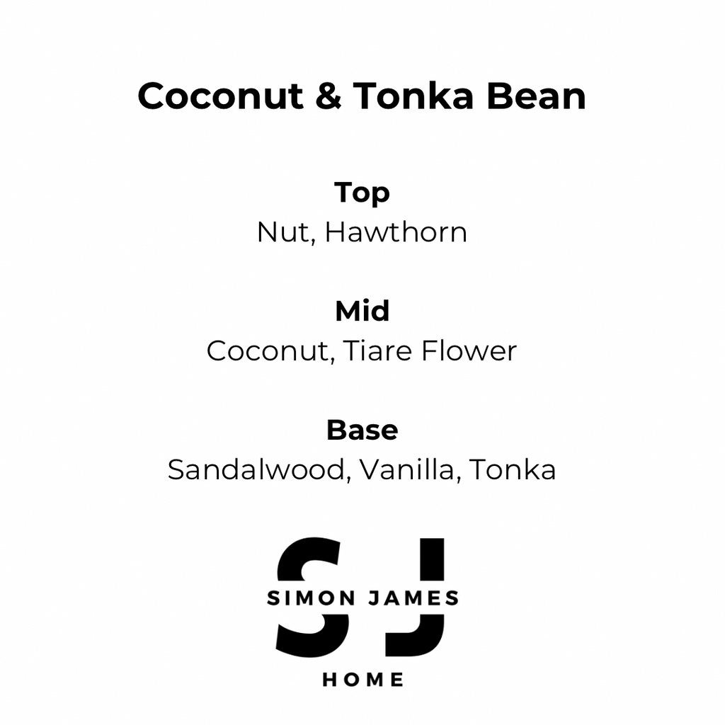 Coconut & Tonka Bean Handmade Soy Wax Candle - Luxurious Coconut Candle