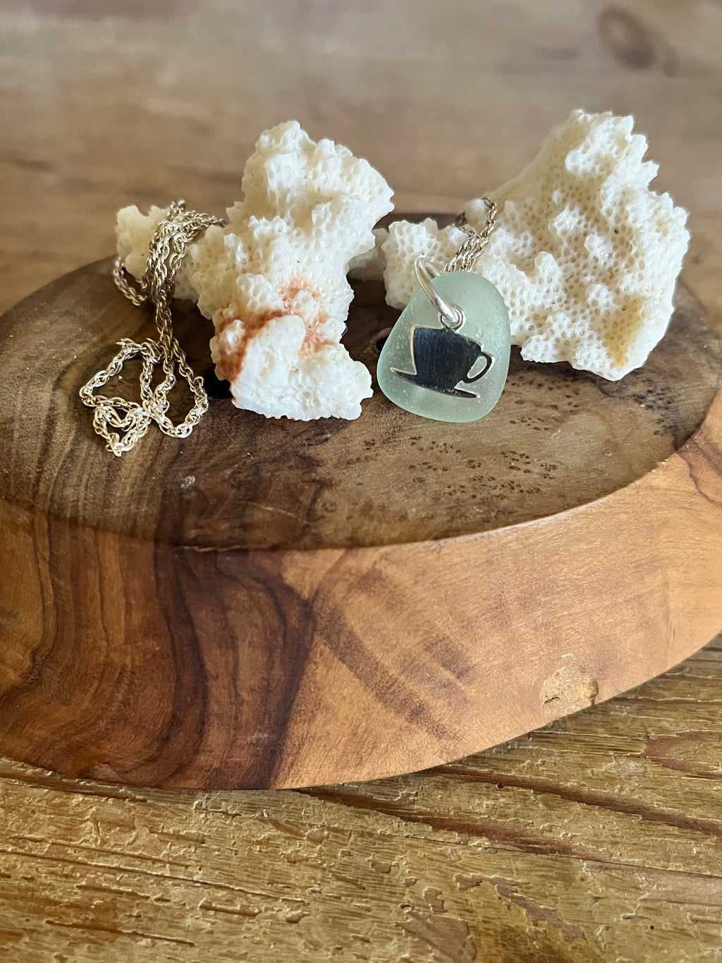 Cup of Tea Scottish Seaglass 925 Pendants