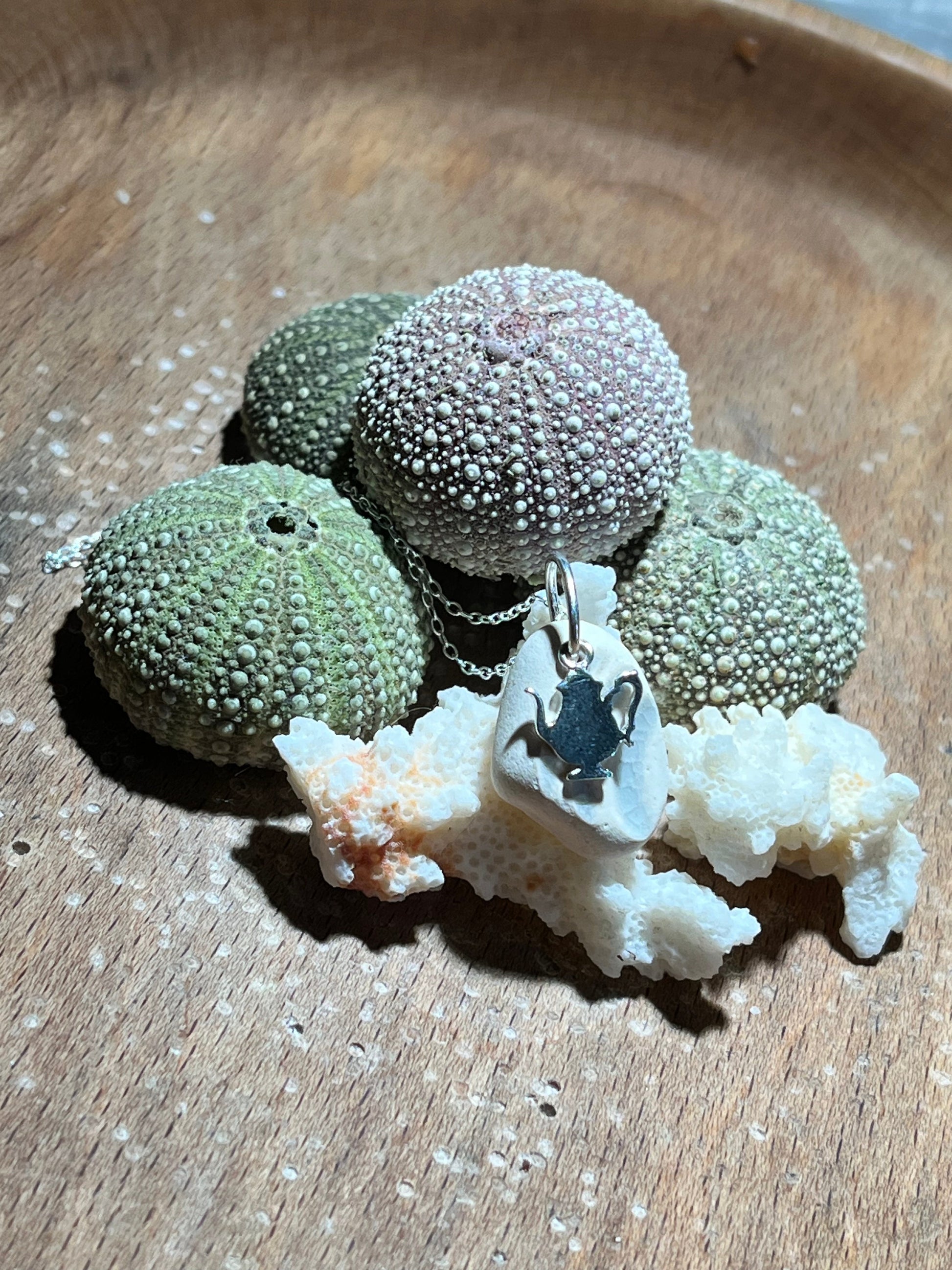 Teapot Scottish Sea Pottery 925 pendant