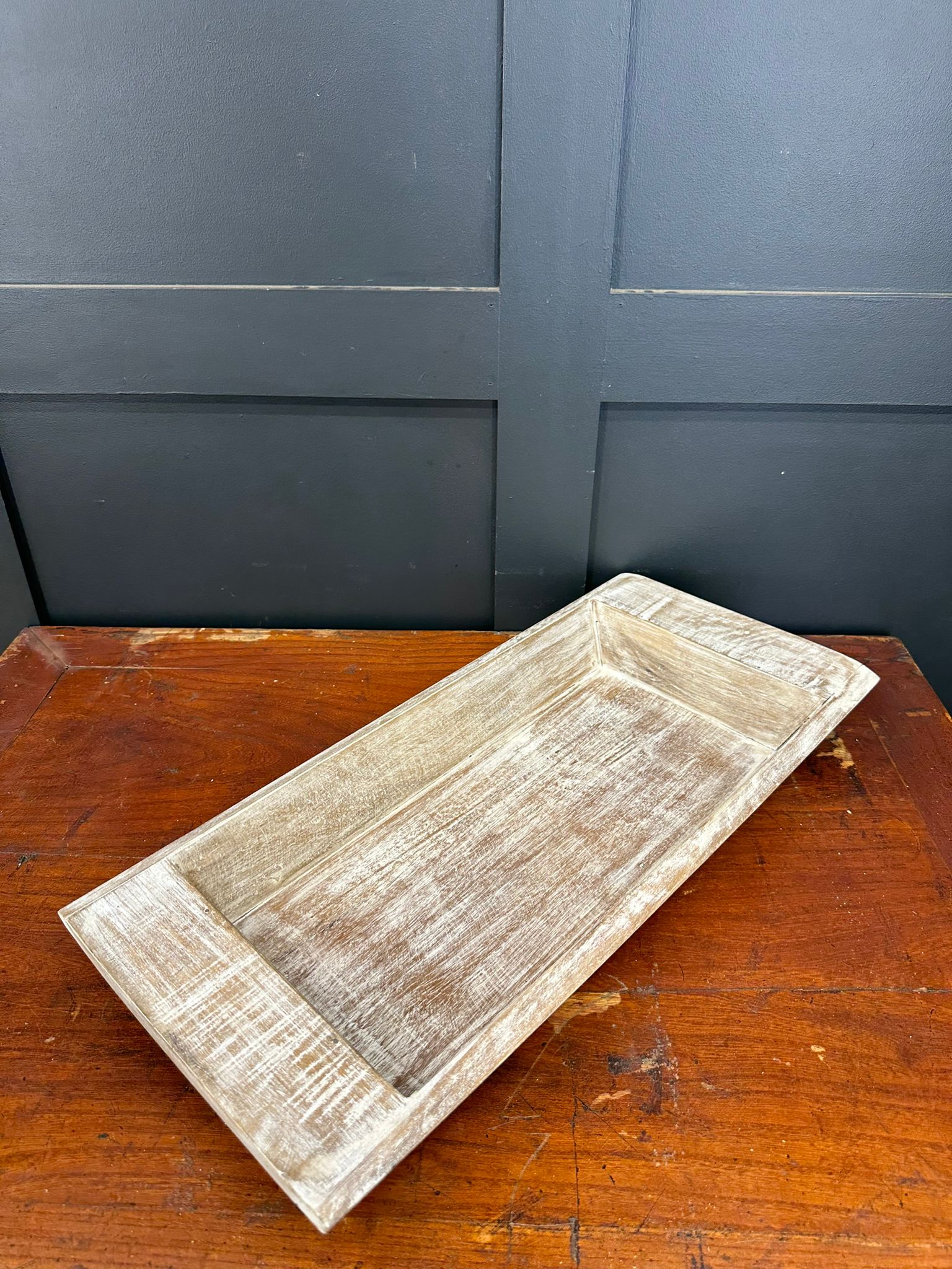 Rustic Wooden Serving Bowl / Fruit Bread Antipasti Cheese Board Tray