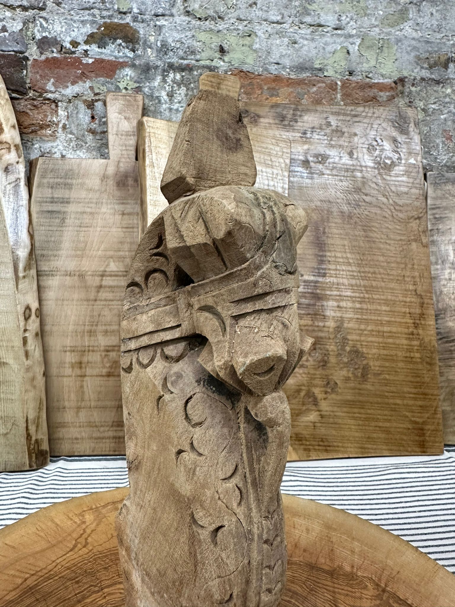 Vintage Handmade Carved Horse Head Ornament / Indian Wooden Horse Head  C