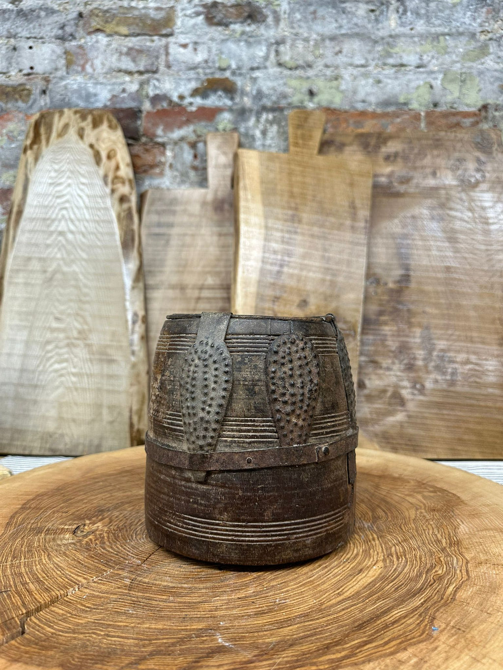 Wooden Vintage Herb Plant Pot Planter / Stationary Desk Tidy / Cutlery Holder B