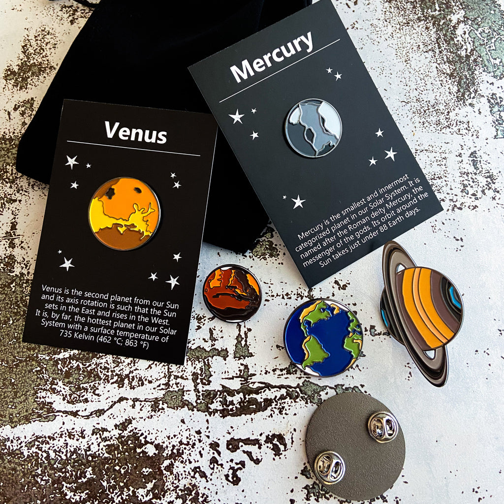 Solar System Planet Enamel Pin Set of 9