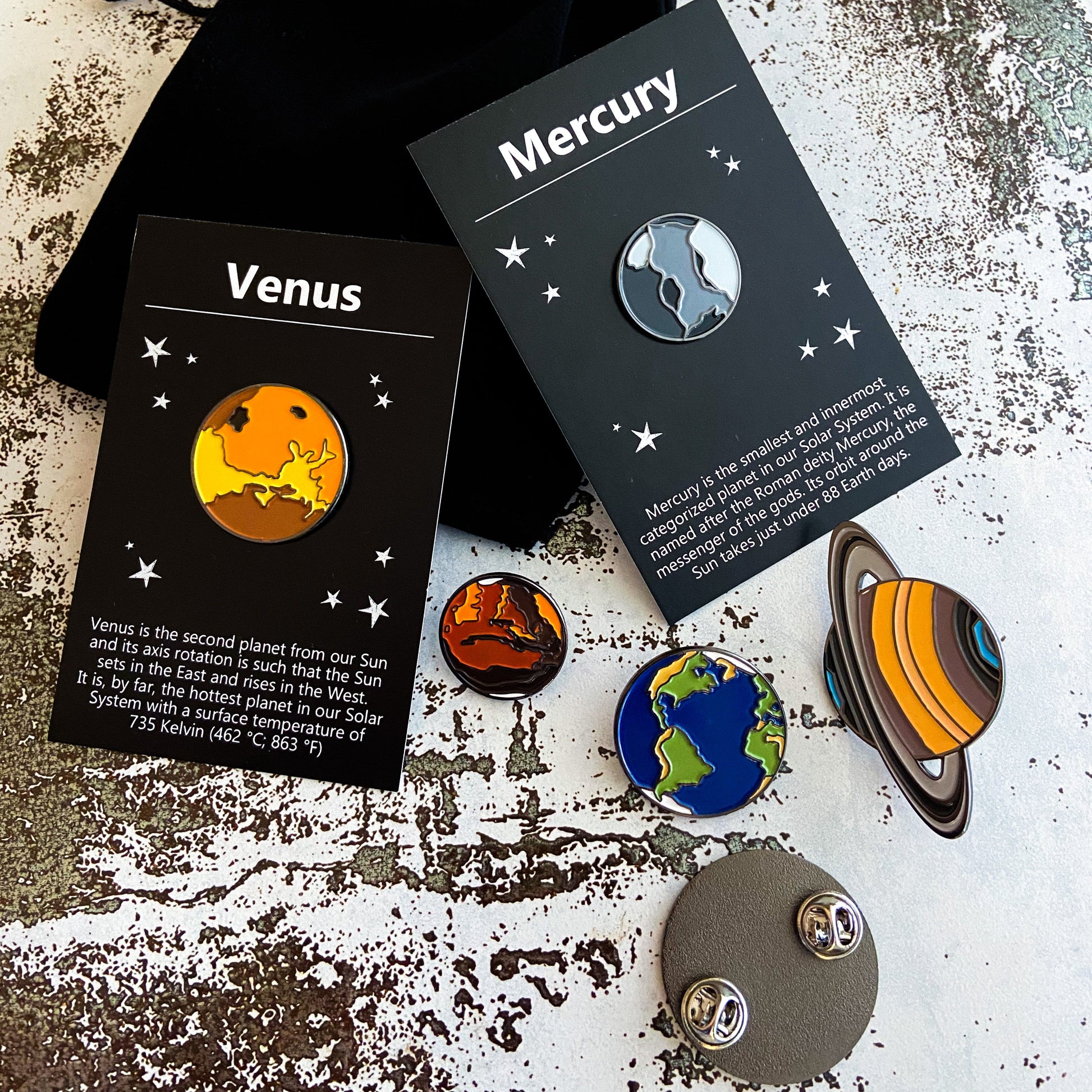 Solar System Planet Enamel Pin Set of 9