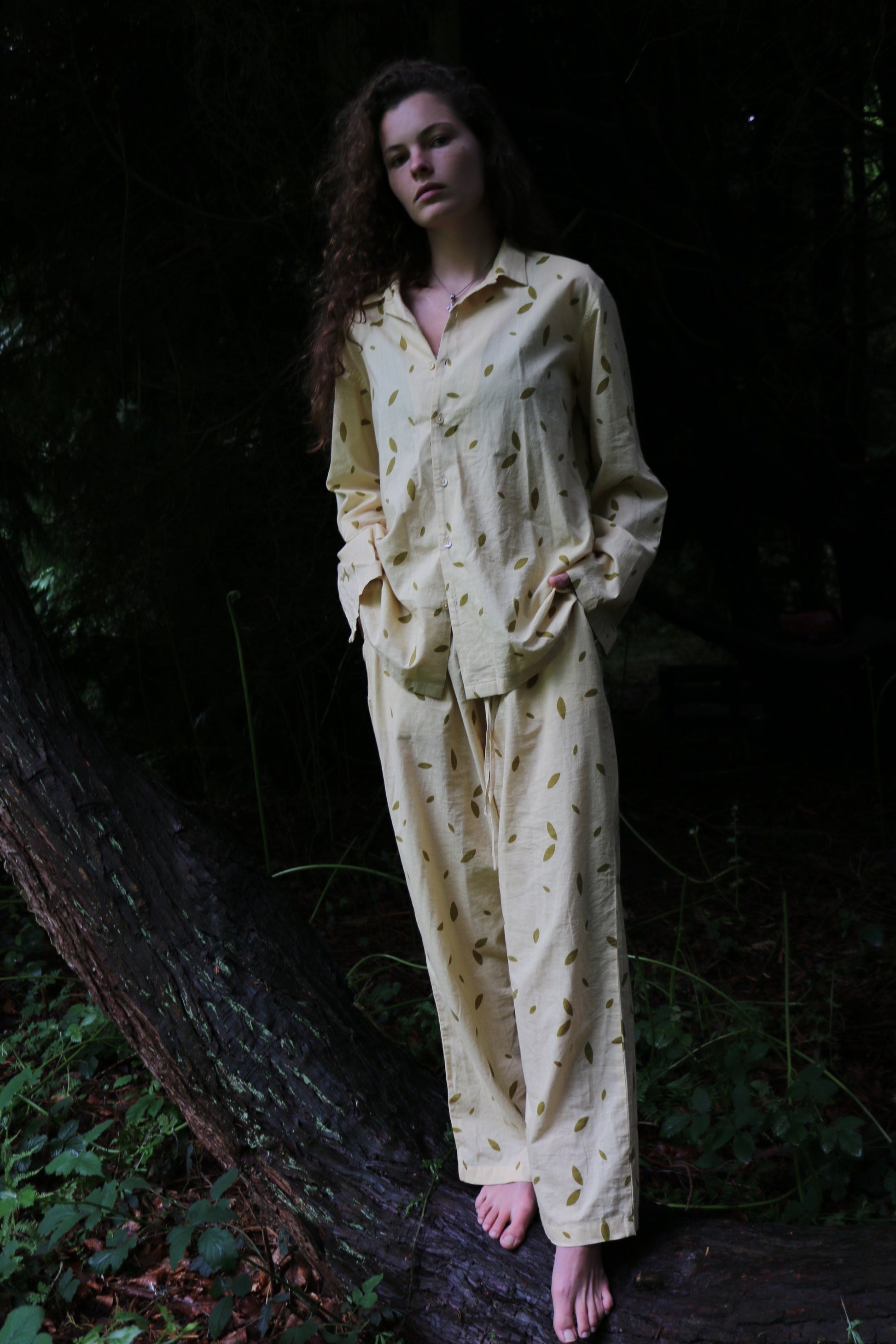 Unisex Cream Slim Fit Pyjamas in Organic Cotton