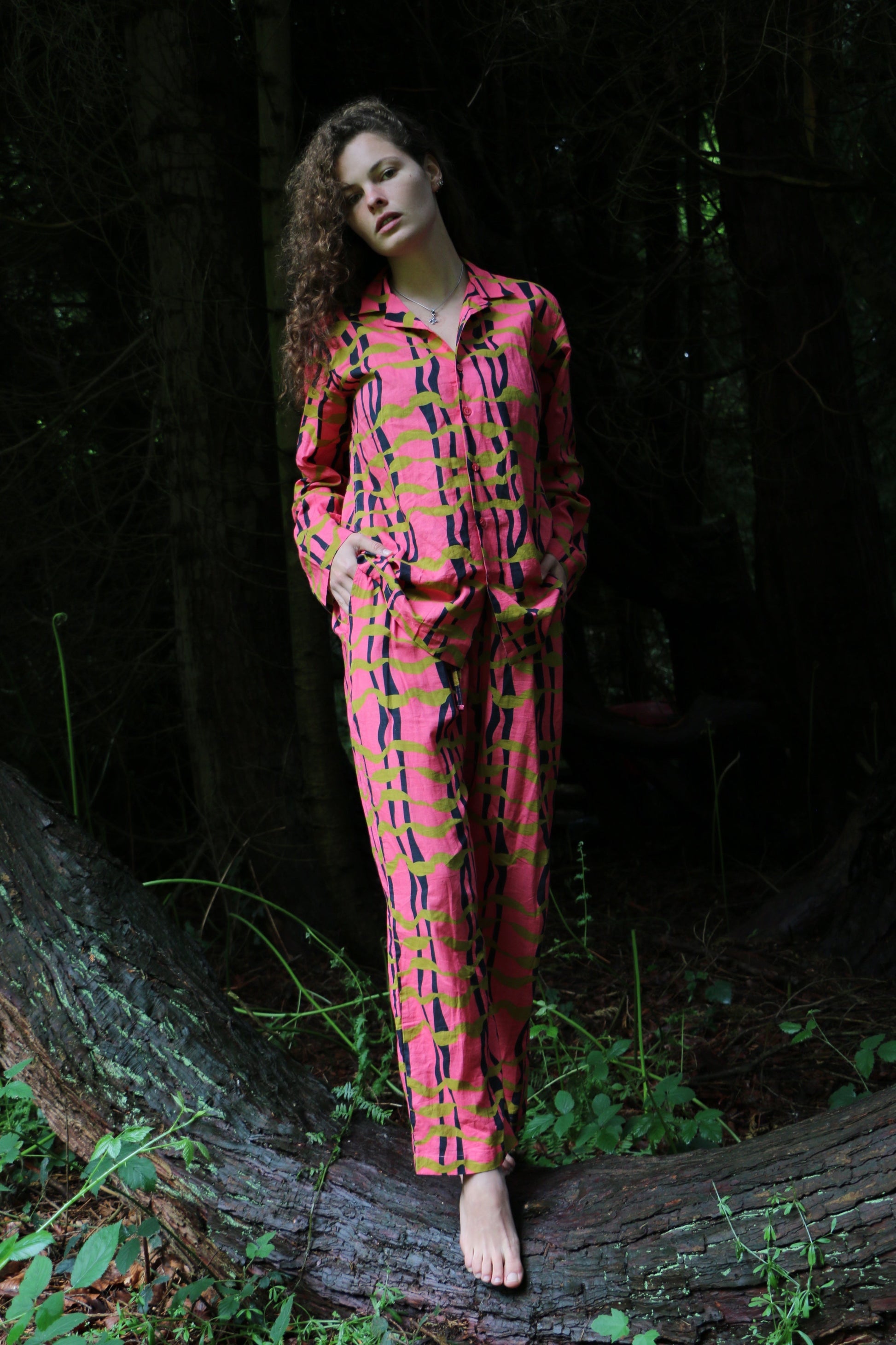 Can Nara Slim Fit Pyjamas in Pink