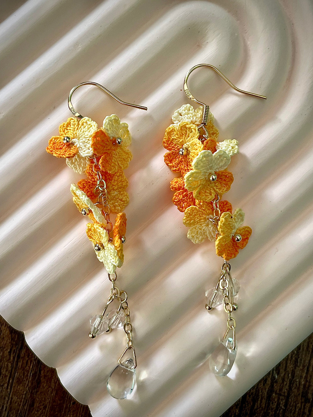 Myosotis Earring Danglers Micro-Crochet that Blossom with Charm Seven Forget-me-not