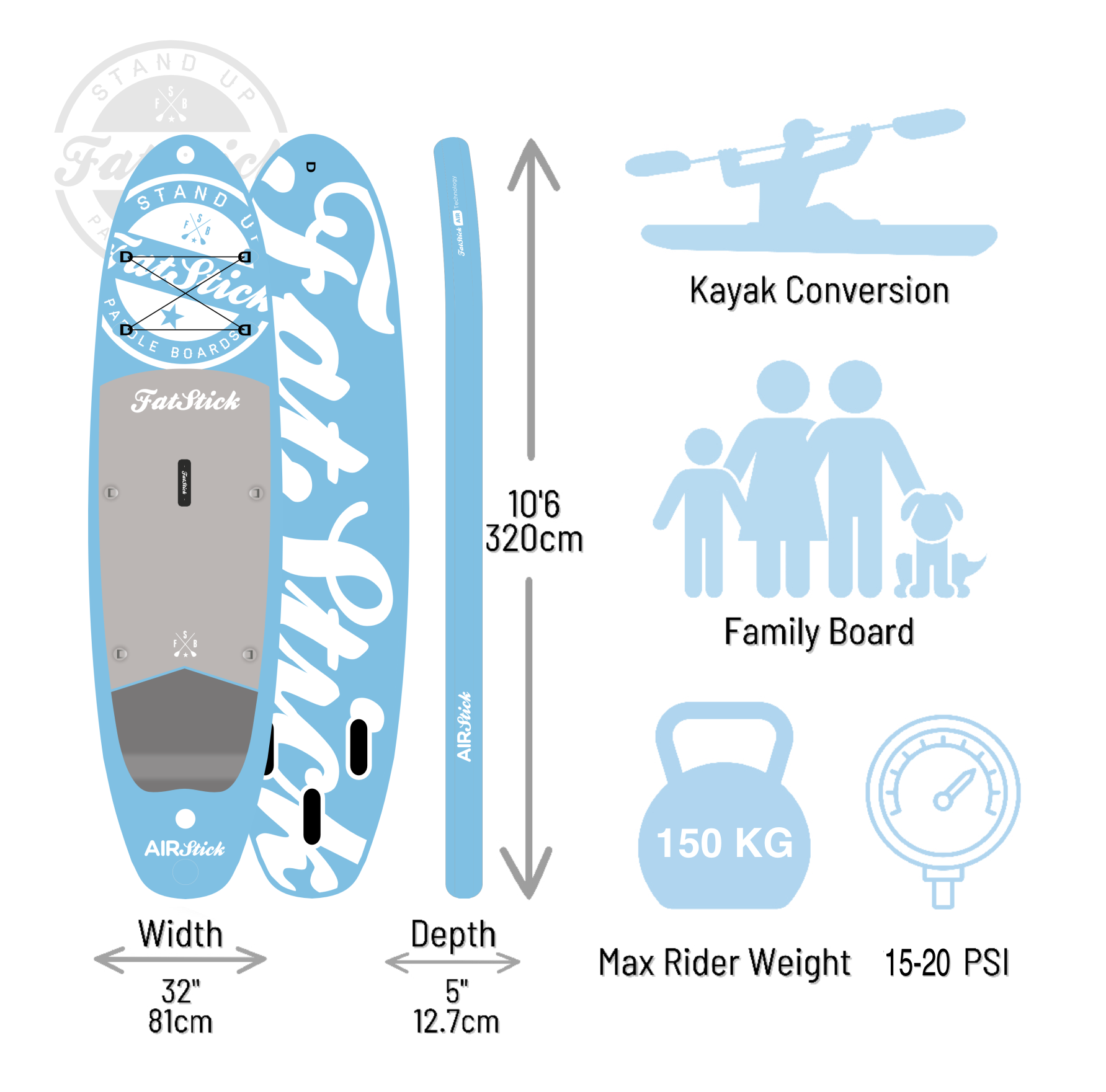 10.6 Inch Inflatable Stand Up Paddle Board Complete Package 2026