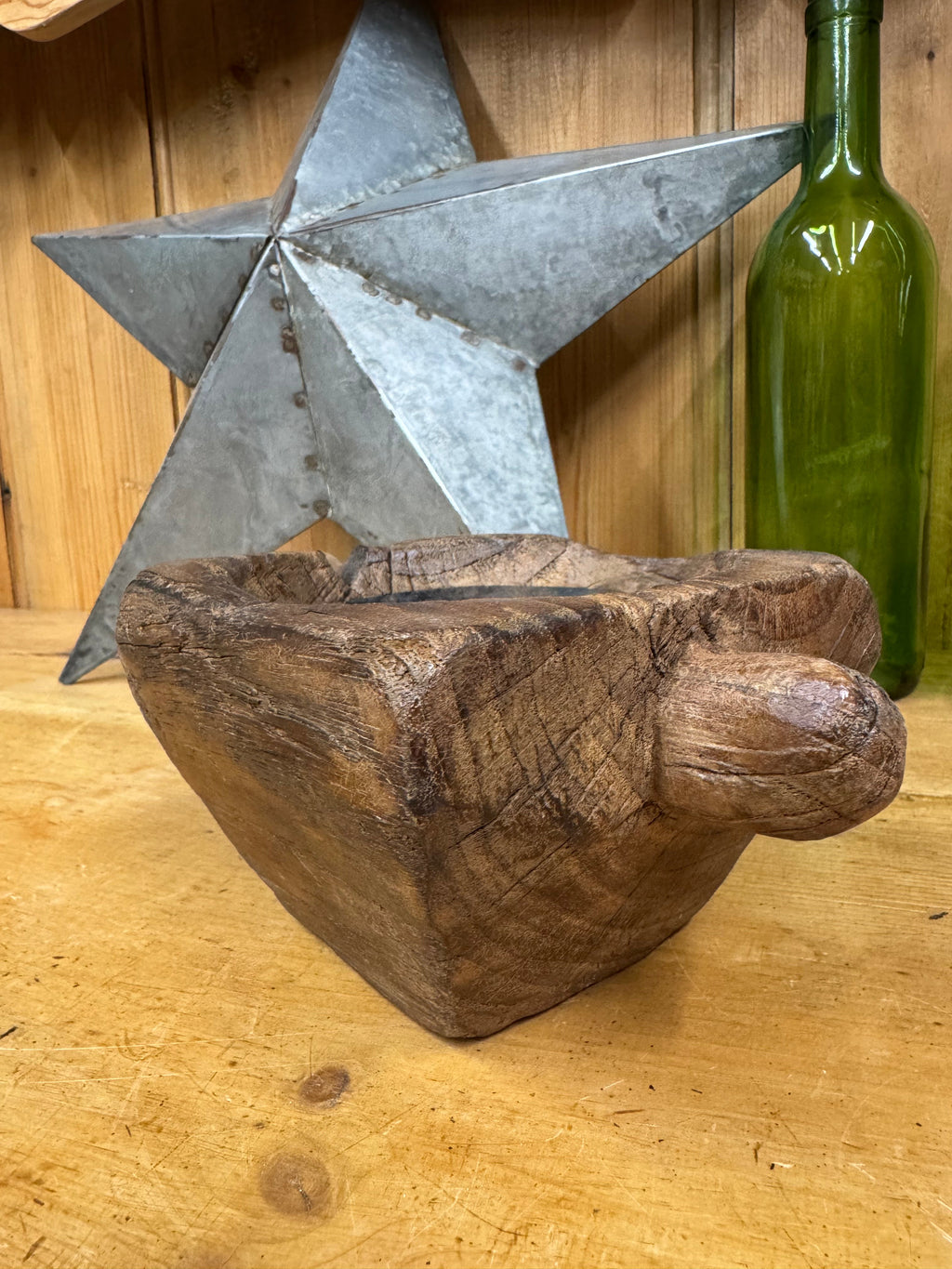 Rustic Wooden Candle Holder / Church Candle Holder / Reclaimed Farmhouse Decor (H)