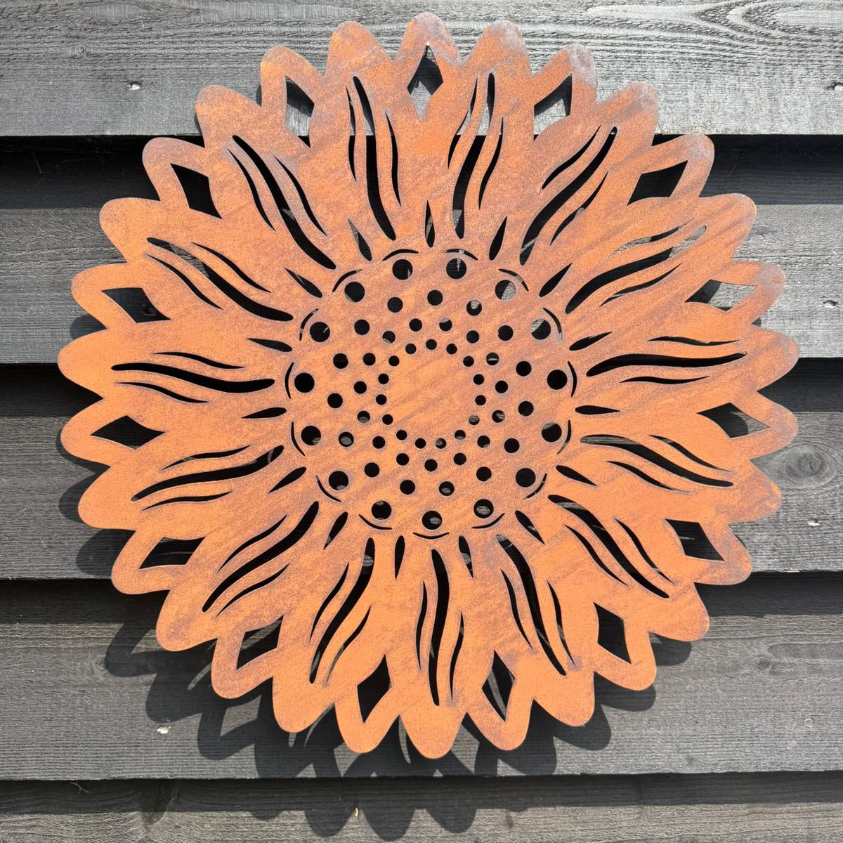 Large Rusty Metal Sunflower Garden Decoration