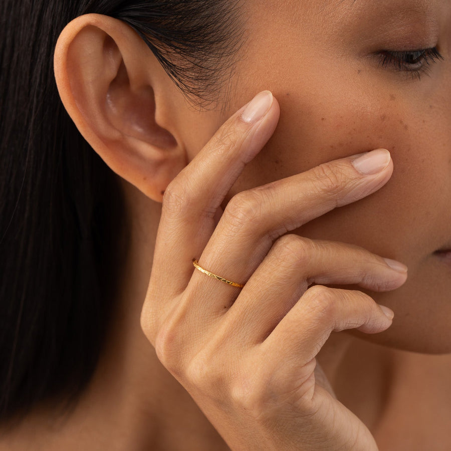 Elegant 18k Gold Plated Silver Ring – Hypoallergenic & Minimalist by ONEHE at www.brixbailey.com