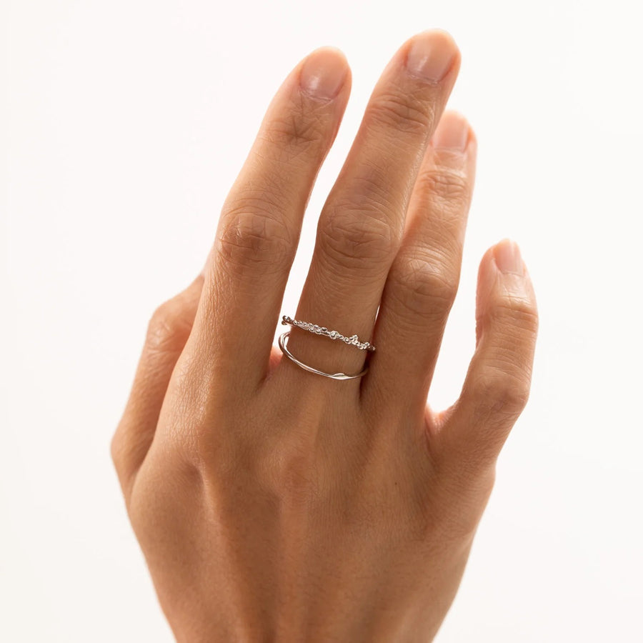 Hypoallergenic Silver Rhodium Ring – Adjustable & Elegant by ONEHE at www.brixbailey.com