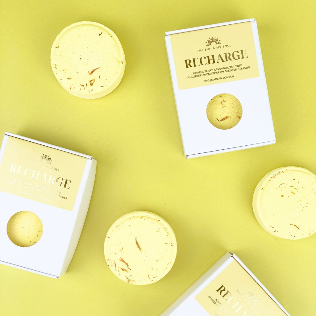 Recharge Aromatherapy Shower Steamer with Juniper Berry, Lavender and Tea Tree