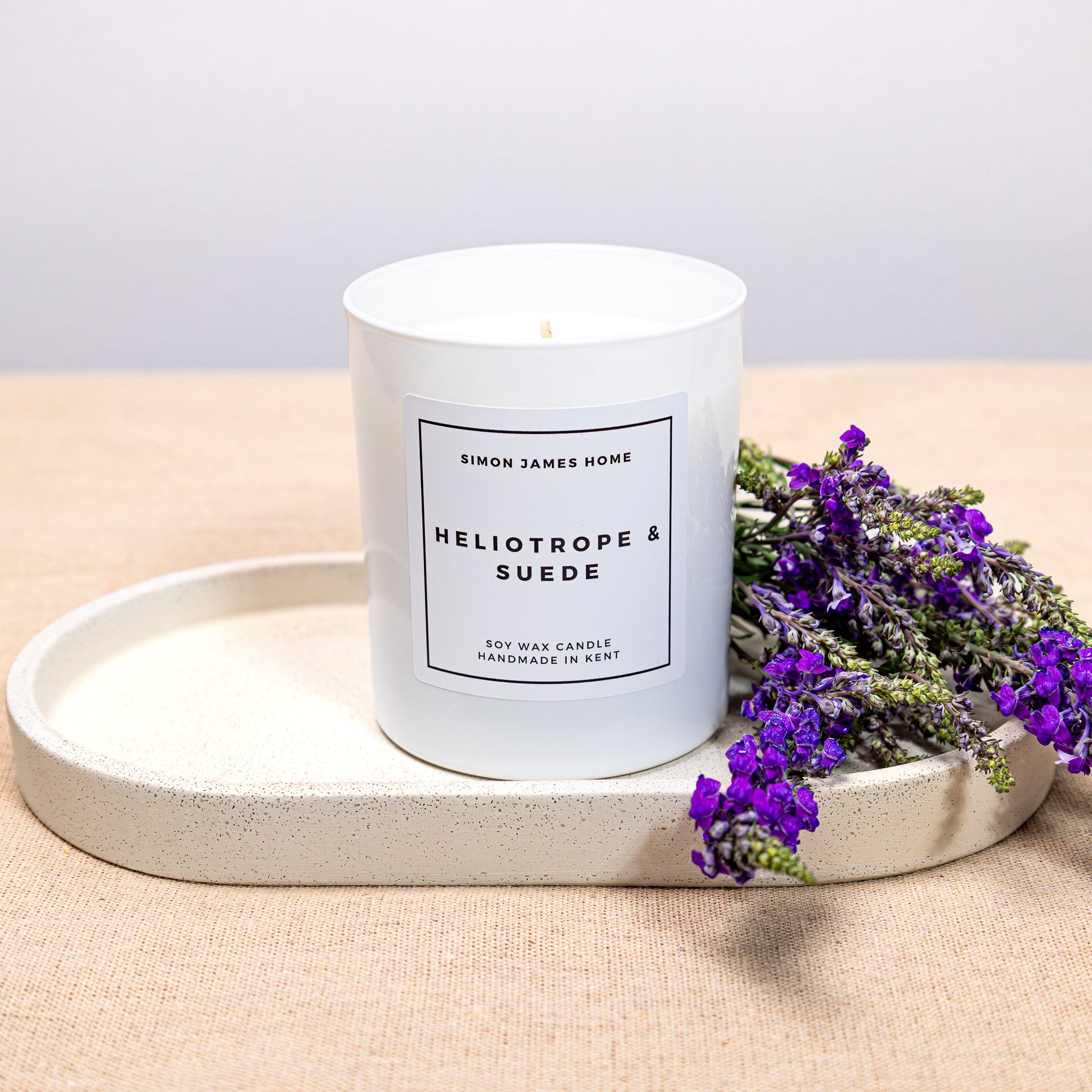 Heliotrope & Suede Handmade Soy Wax Candle