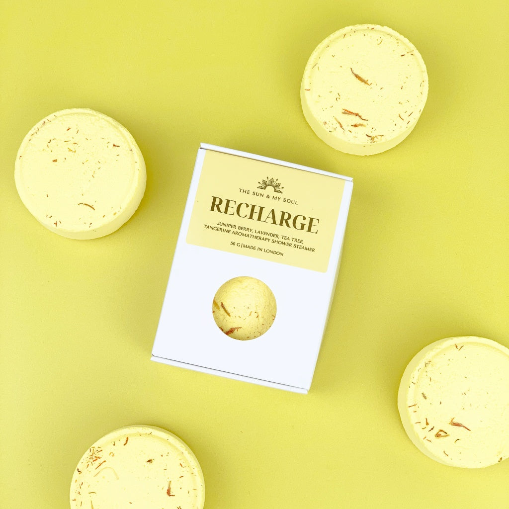 Recharge Aromatherapy Shower Steamer with Juniper Berry, Lavender and Tea Tree