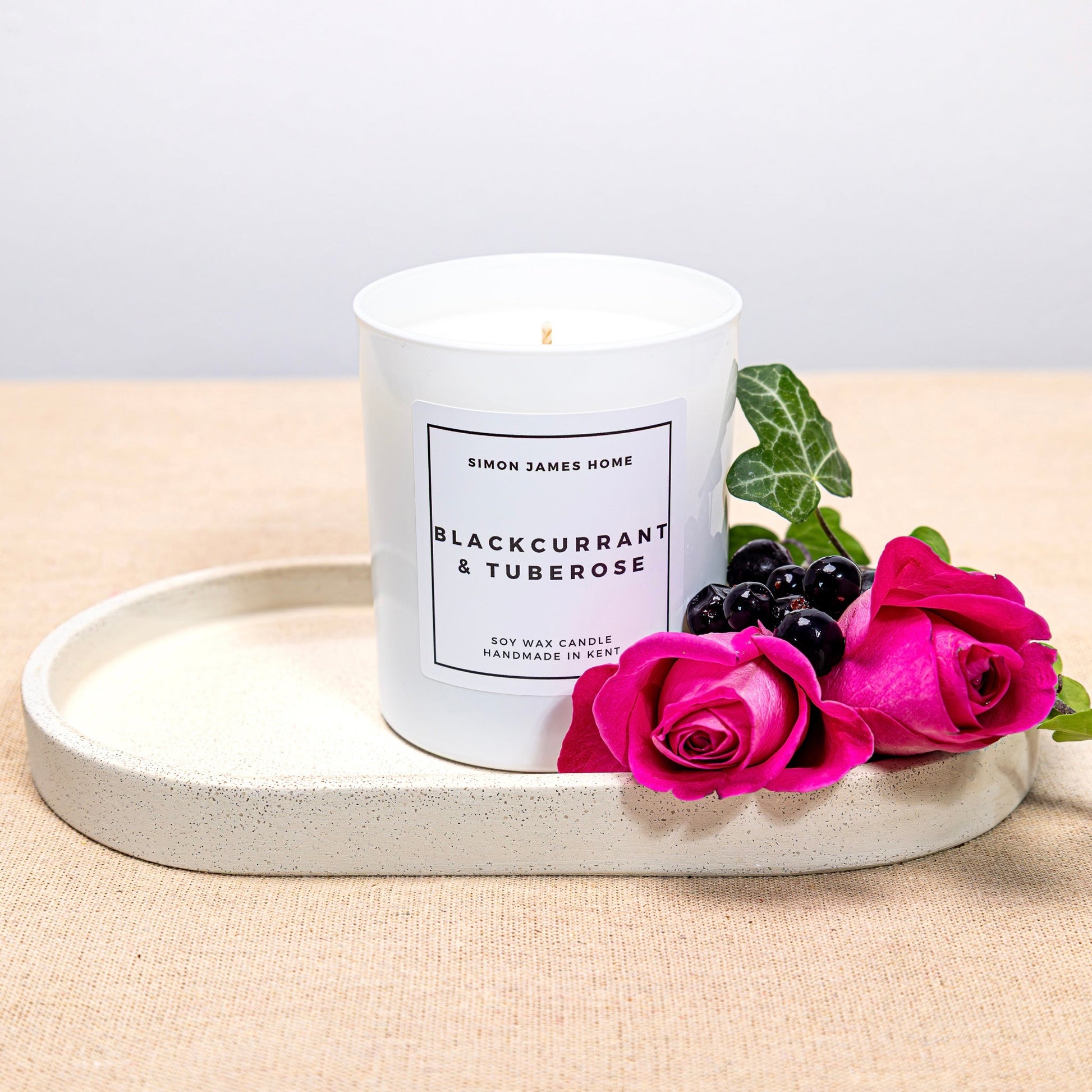 Blackcurrant & Tuberose Handmade Soy Wax Candle