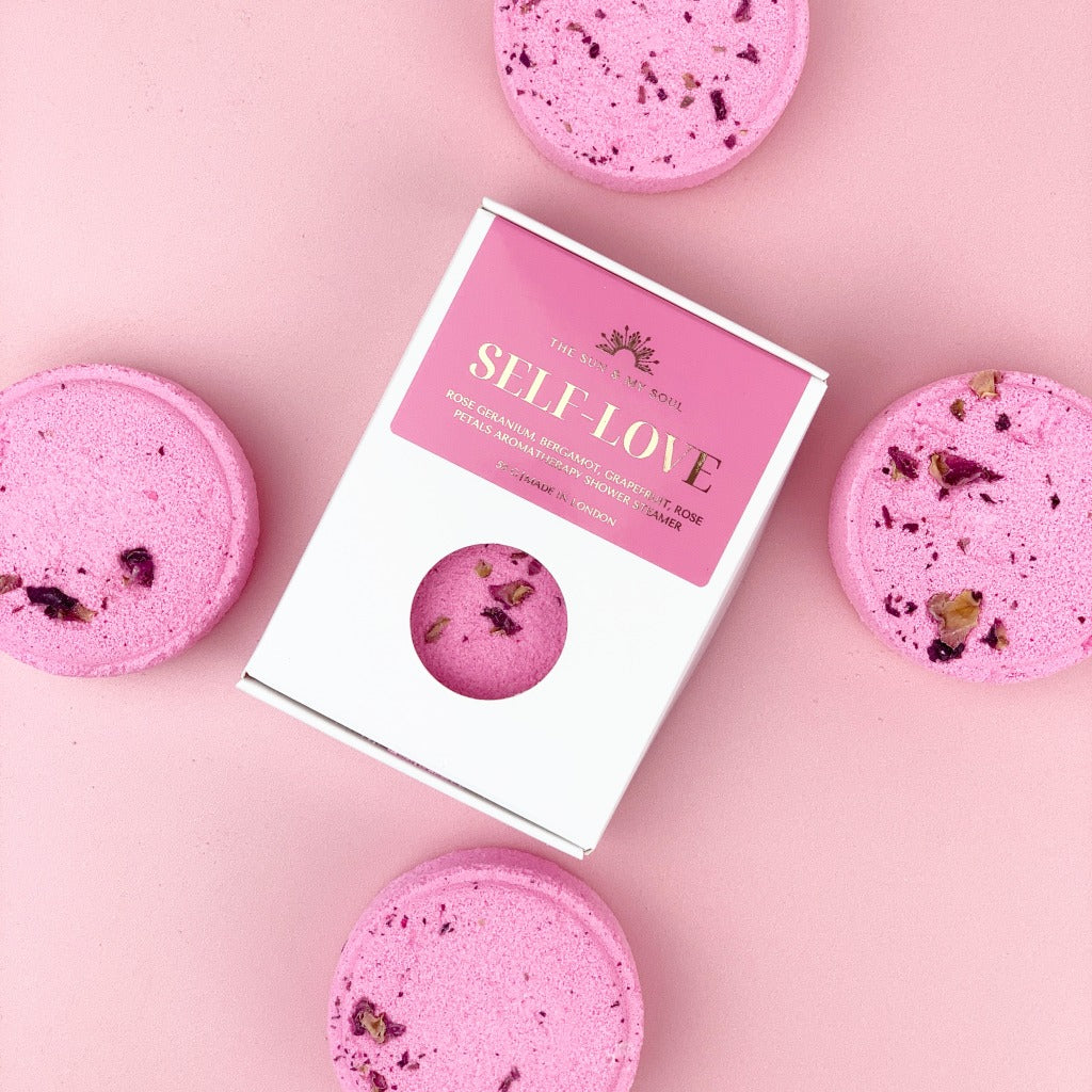 Self Love Aromatherapy Shower Steamer with Rose Geranium, Black Pepper and Bergamot