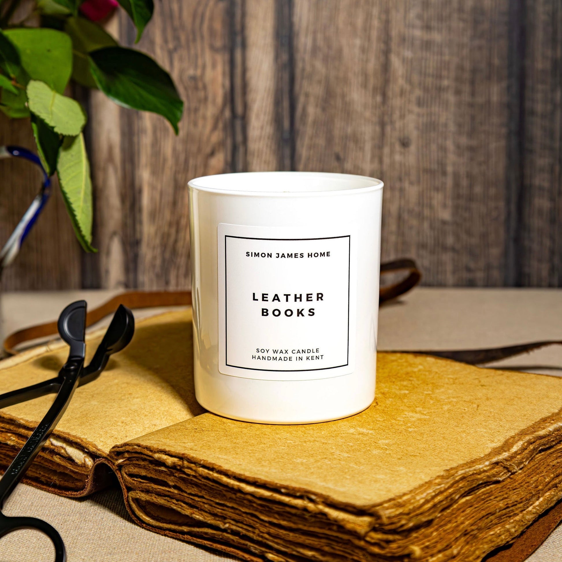 Leather Books Handmade Soy Wax Candle