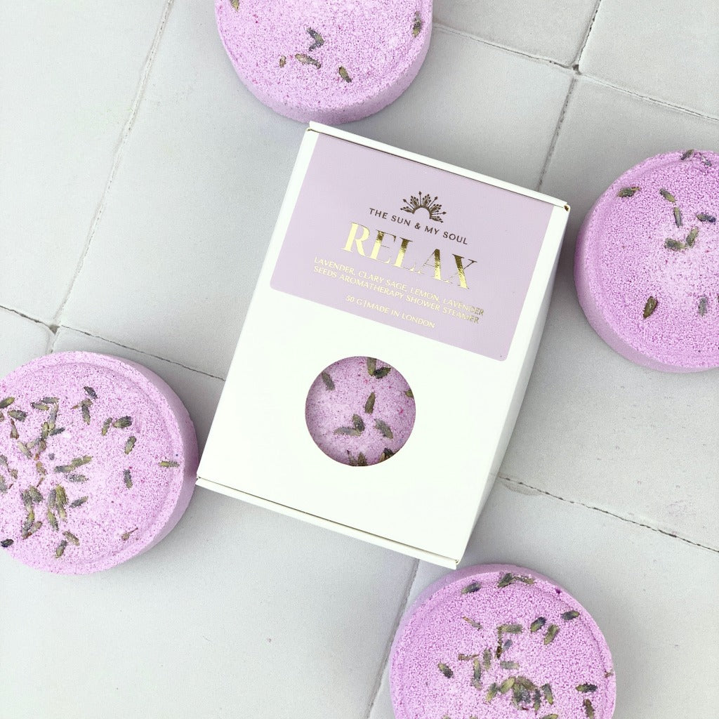 Relax Aromatherapy Shower Steamer with Clary Sage, Lemon and Lavender