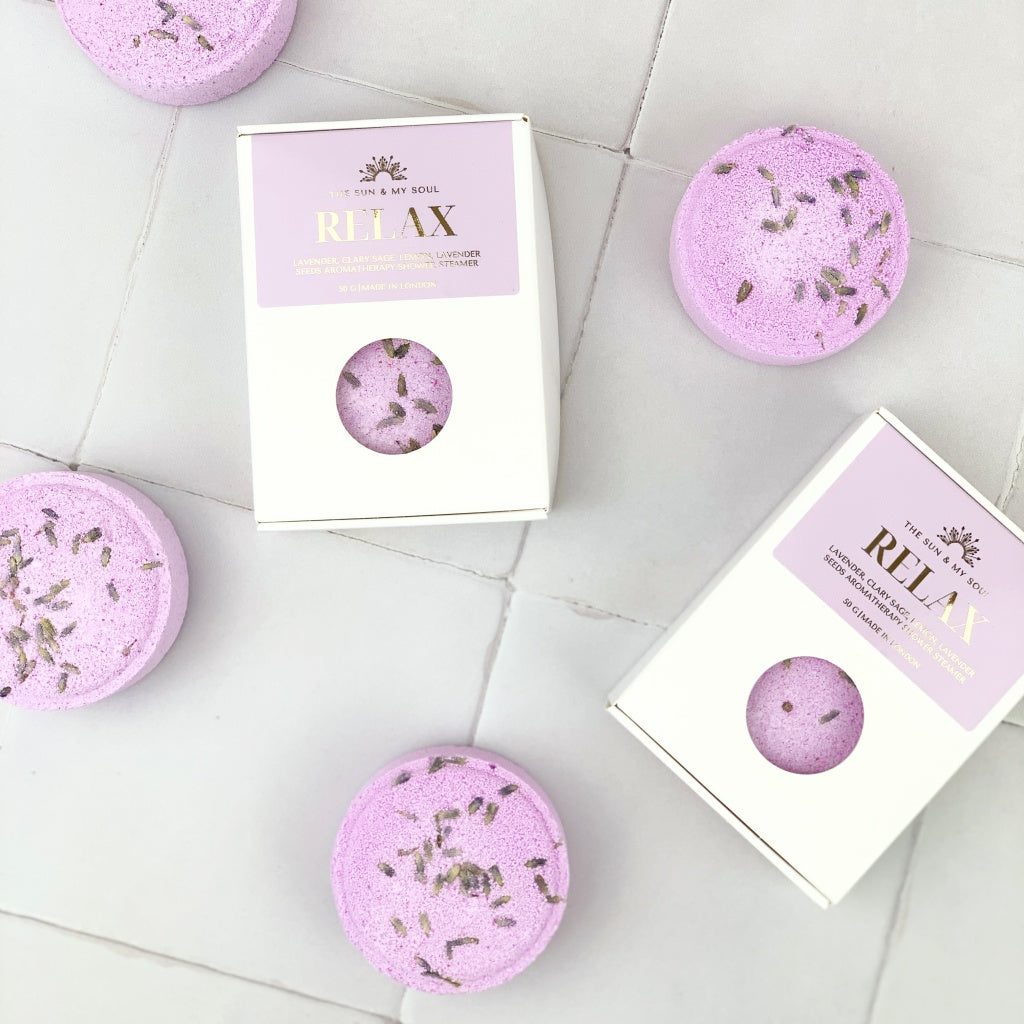 Relax Aromatherapy Shower Steamer with Clary Sage, Lemon and Lavender