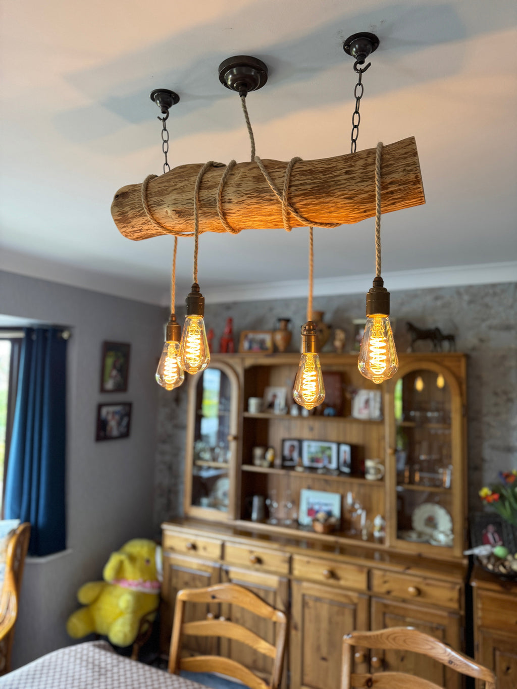Rustic Oak Wrap Around Chandelier