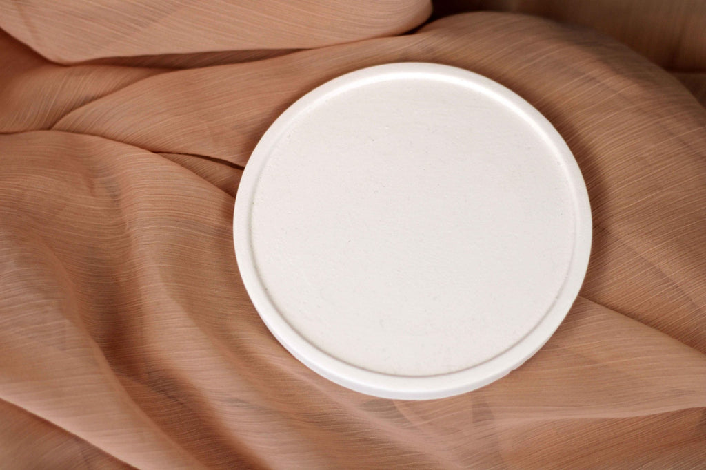 White Concrete Round Item Holder