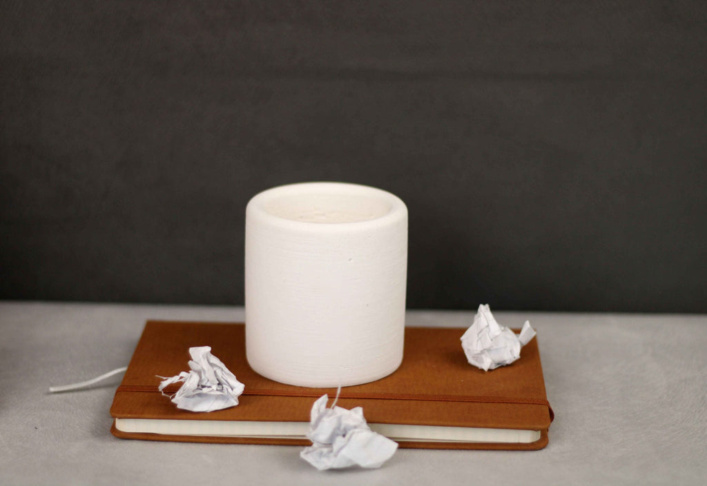 White Concrete Pen and Pencil Holder