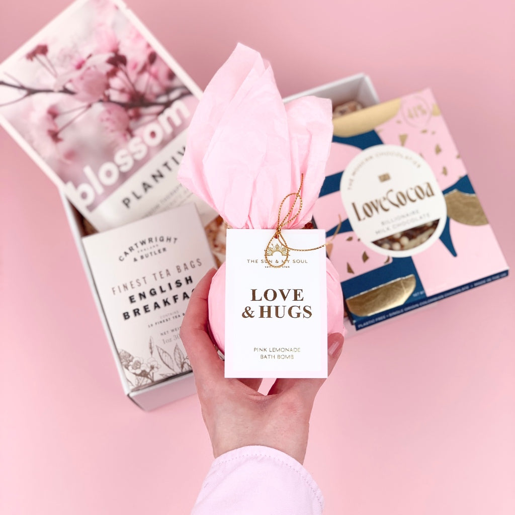 Pink Lemonade Bath Bomb with Affirmation Card