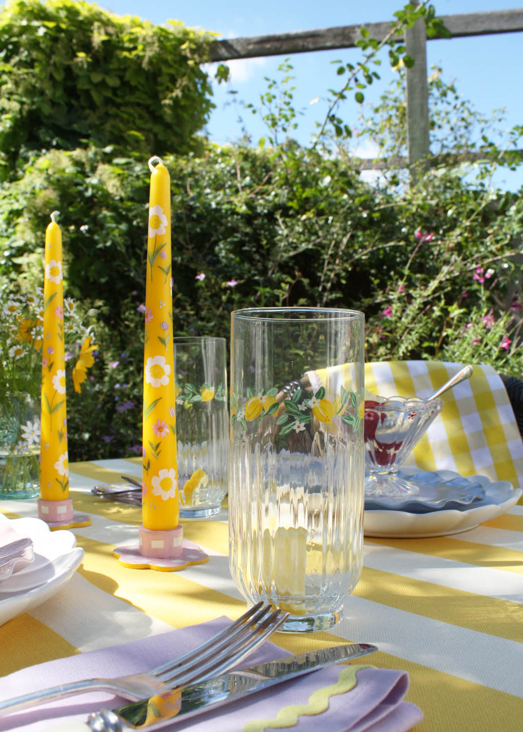 Limoncello Ribbed Highball Glasses Set of 2