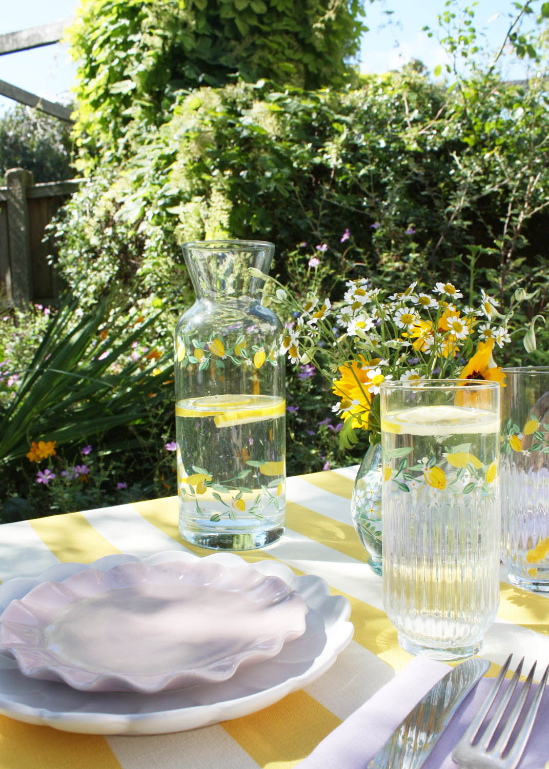Limoncello Ribbed Highball Glasses Set of 2