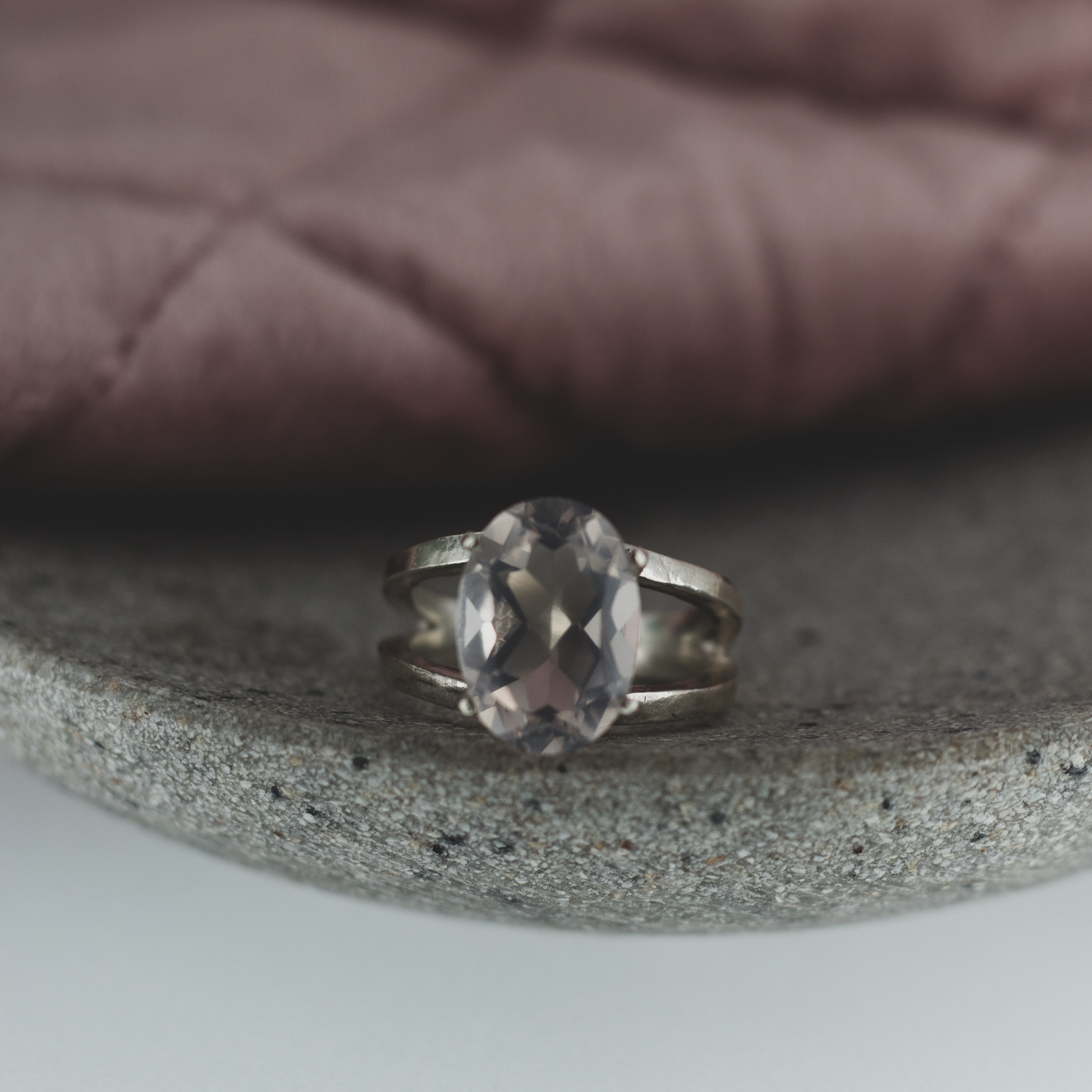 Maxi Double Empire Ring Rose Quartz