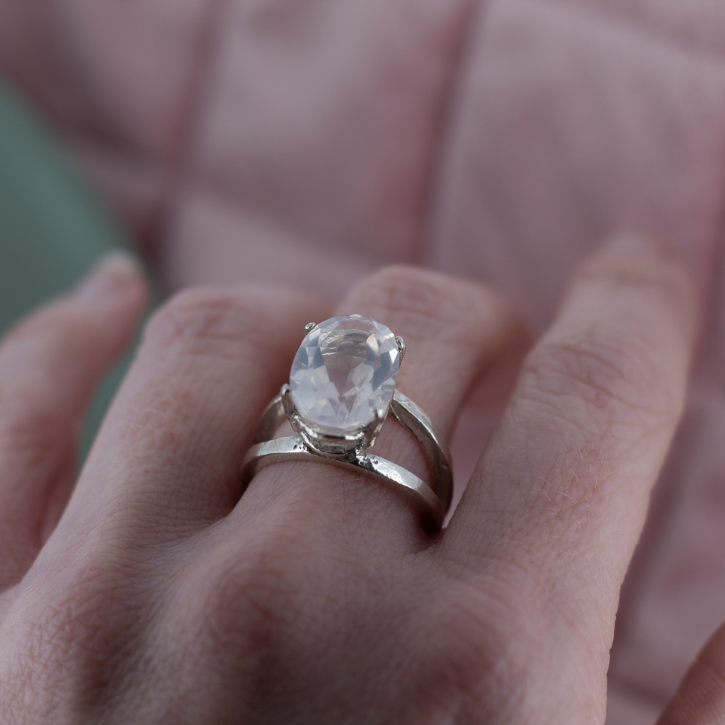 Maxi Double Empire Ring Rose Quartz