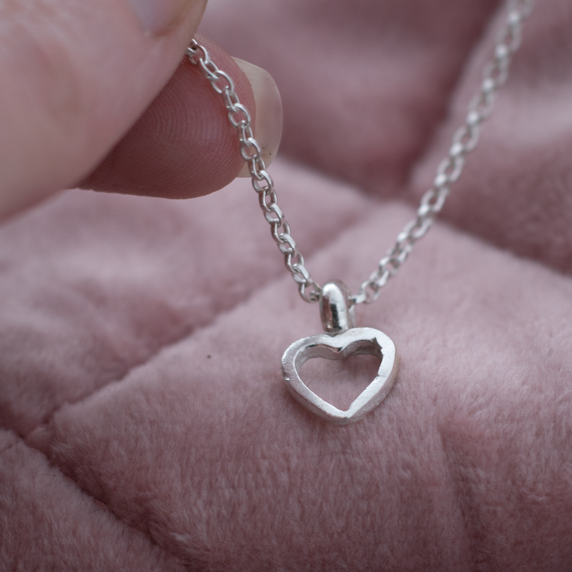 Open Heart Sterling Silver Necklace