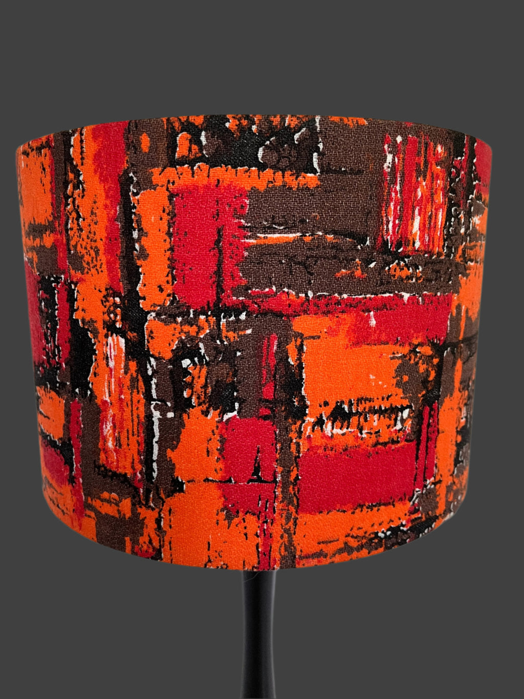 Vintage mid - century fabric Lampshade - 21 h x 30 d cm