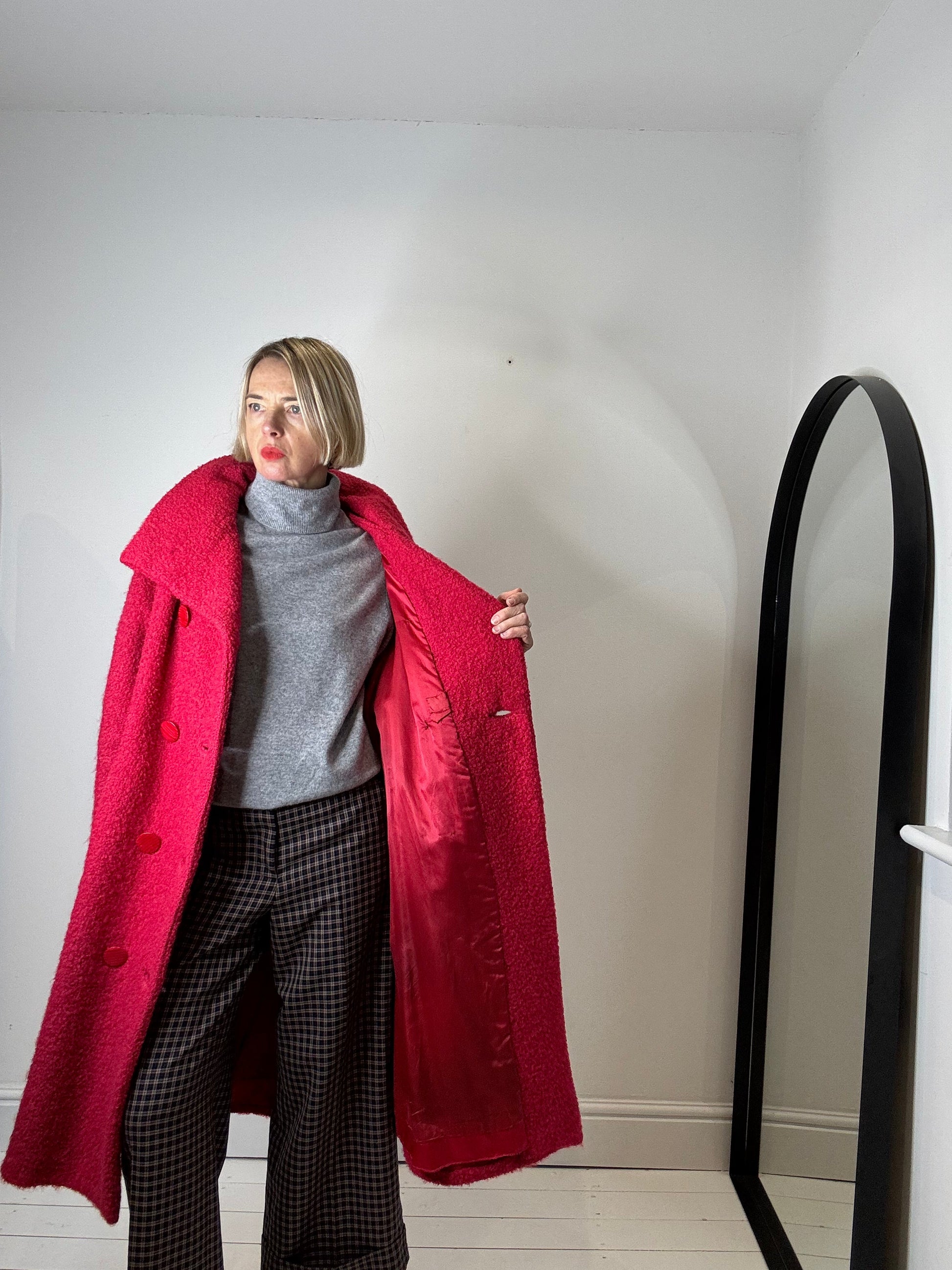 Vintage Boucle Coat in Cream