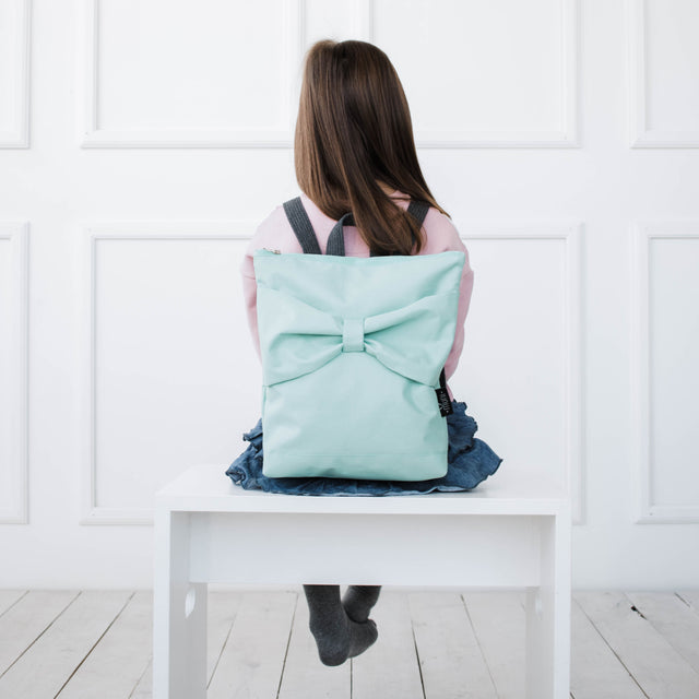 Kids Backpack - Waterproof Mint Bow