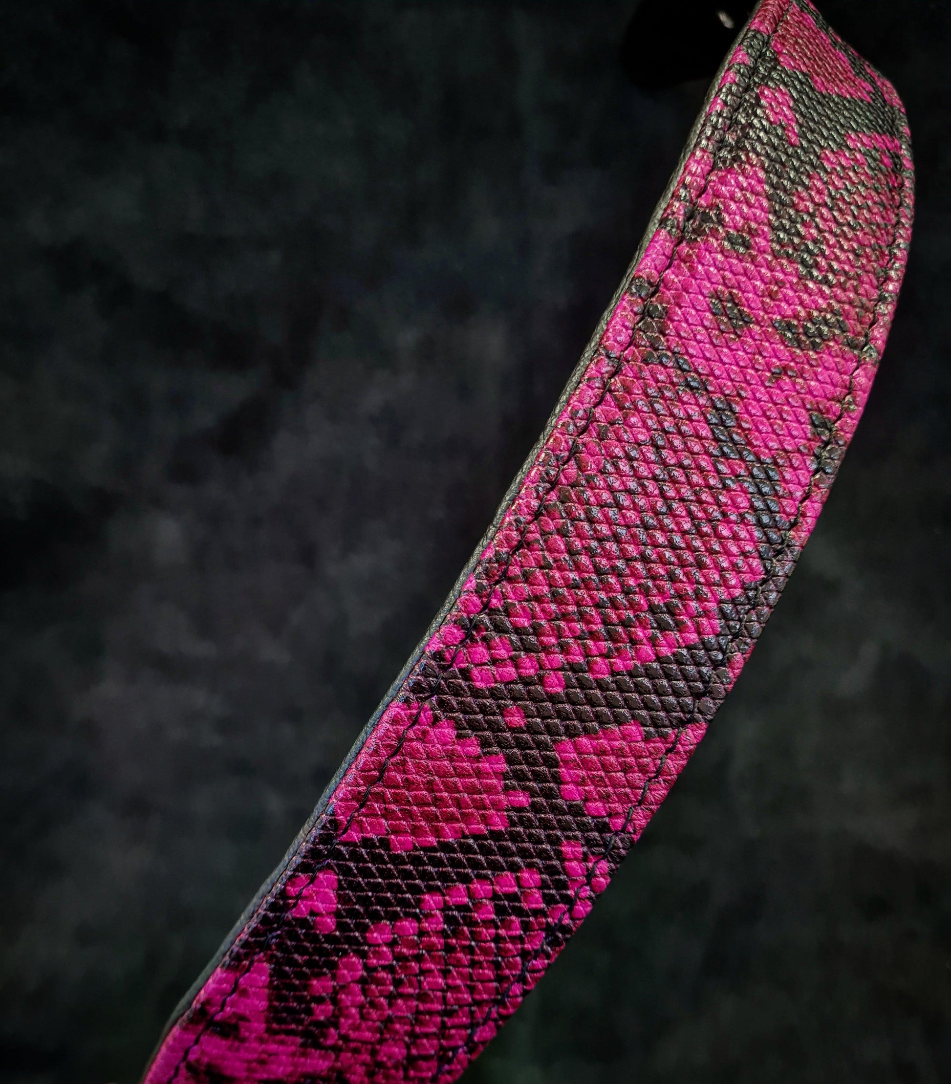 Rock Python Pink Leather Dog Collar