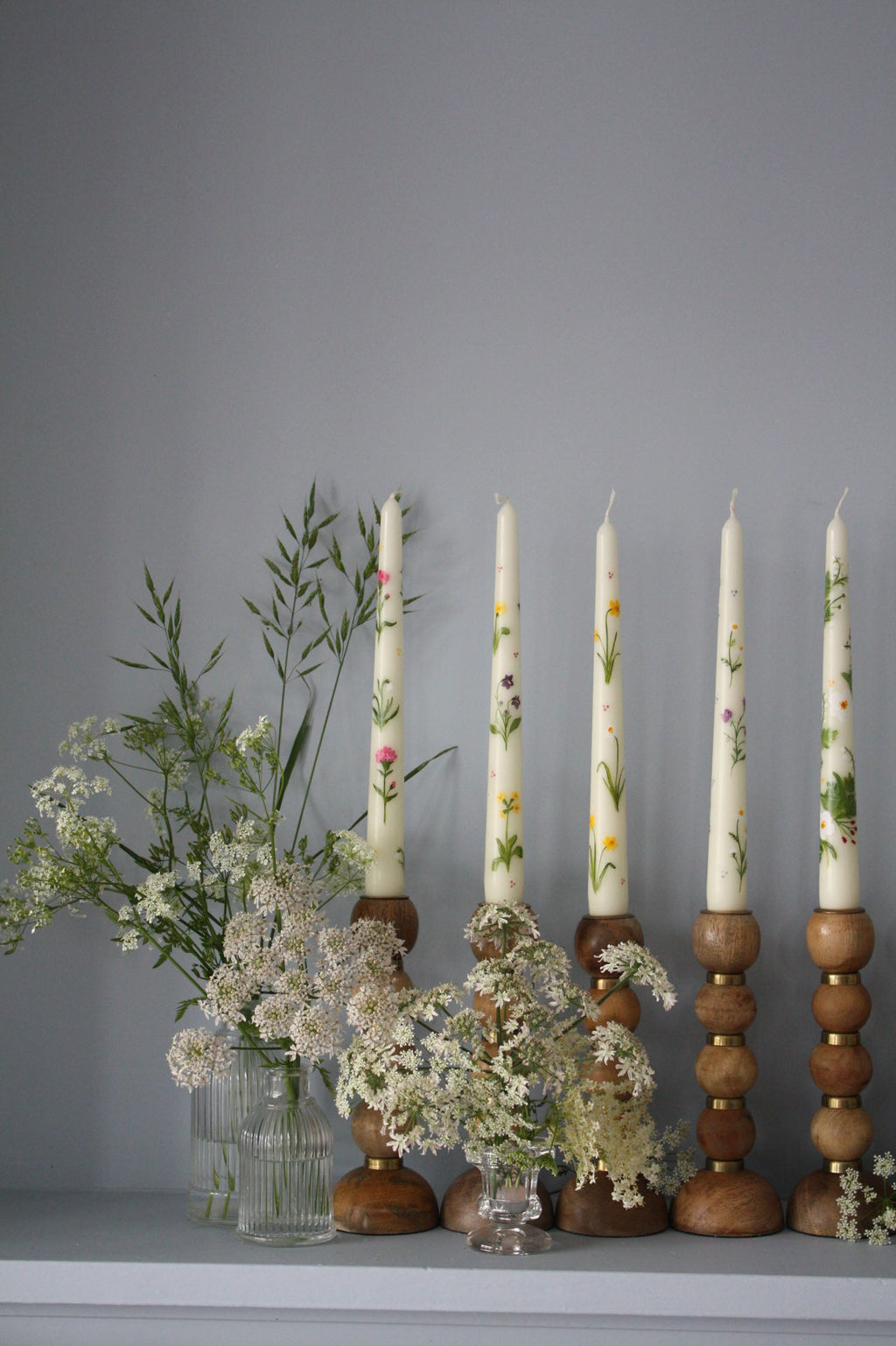 Birth Flower March Daffodils Hand Painted Candle
