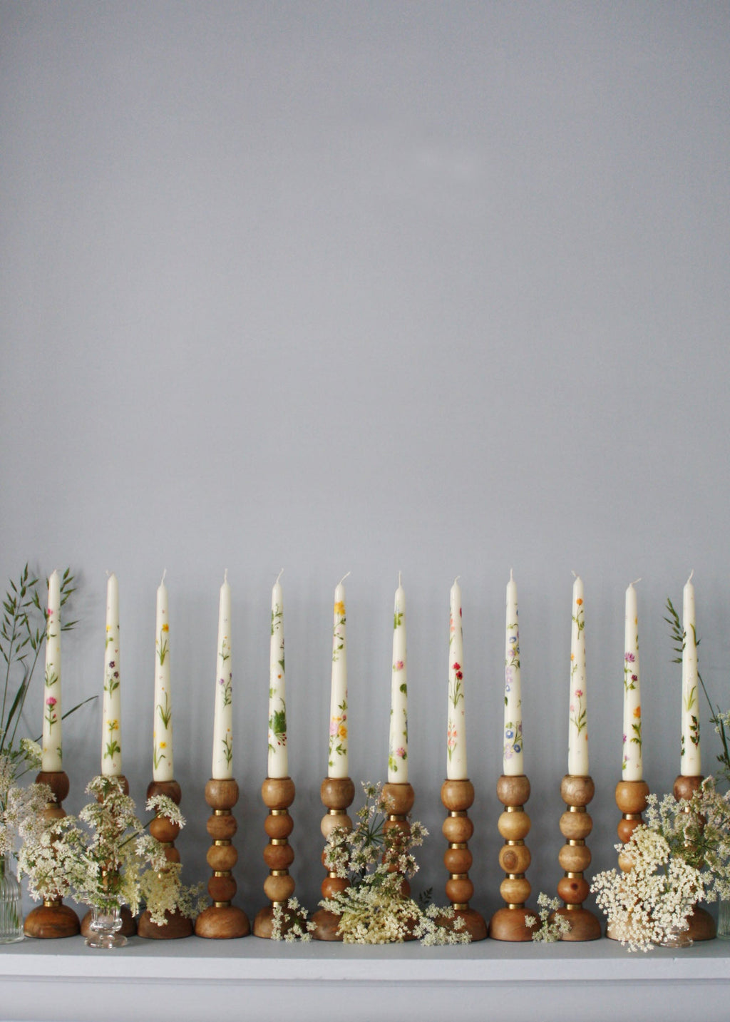 August Birth Flower Hand Painted Candle with Poppies and Gladiolus