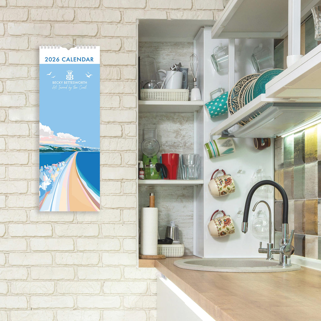 2026 Seaside Art Slim Line Calendar