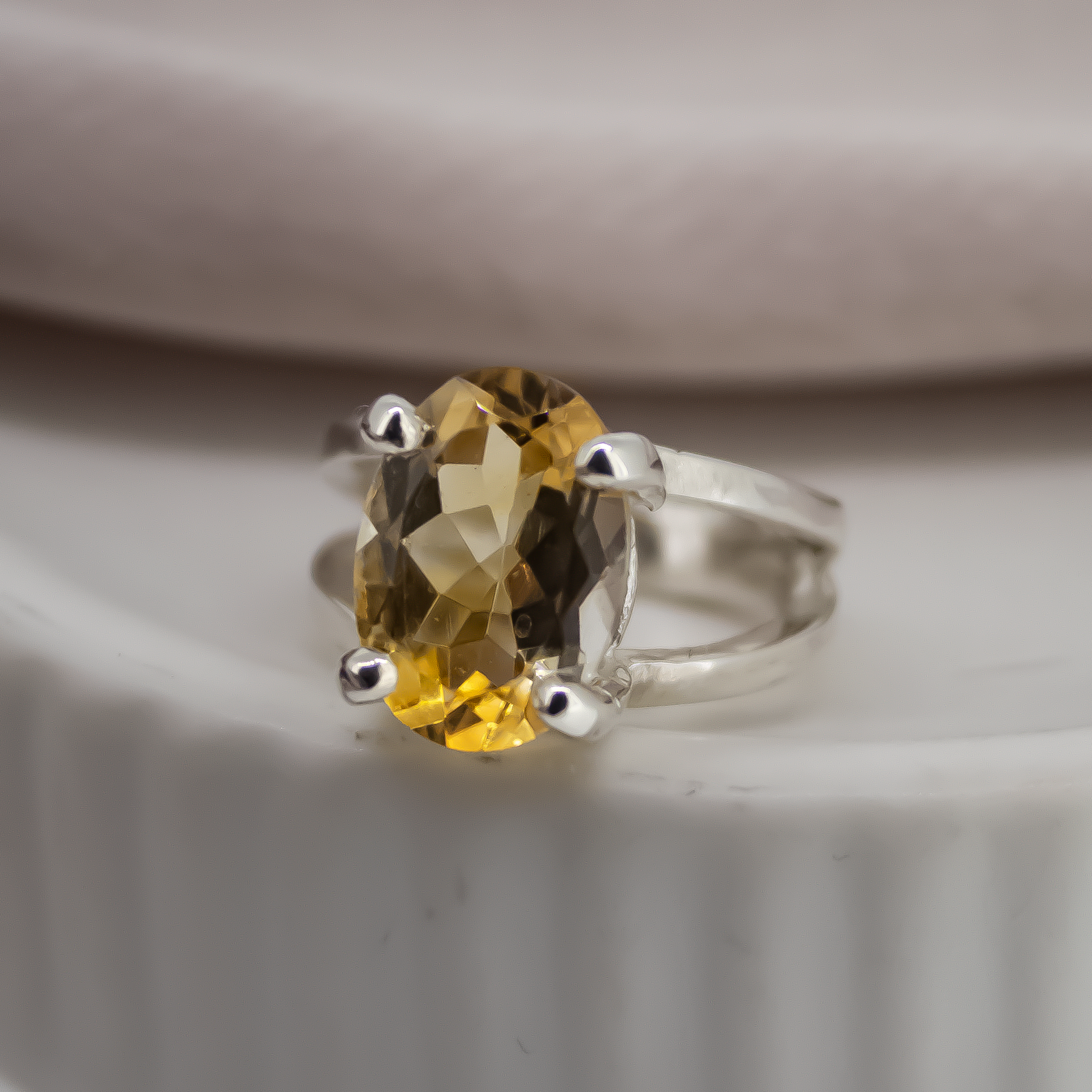 Maxi Double Empire Ring with Citrine