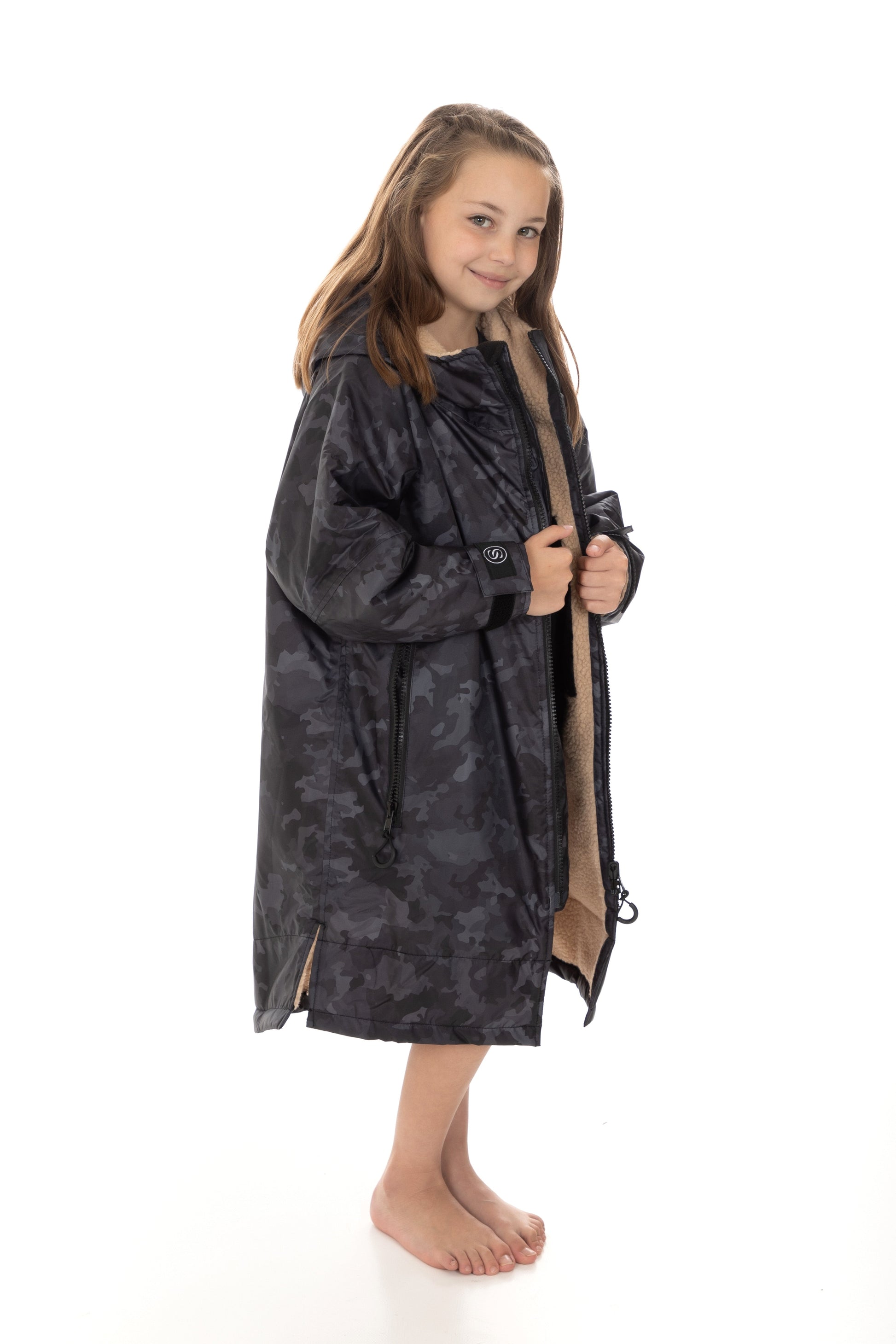 Junior Camo Changing Coat with Sherpa Lining