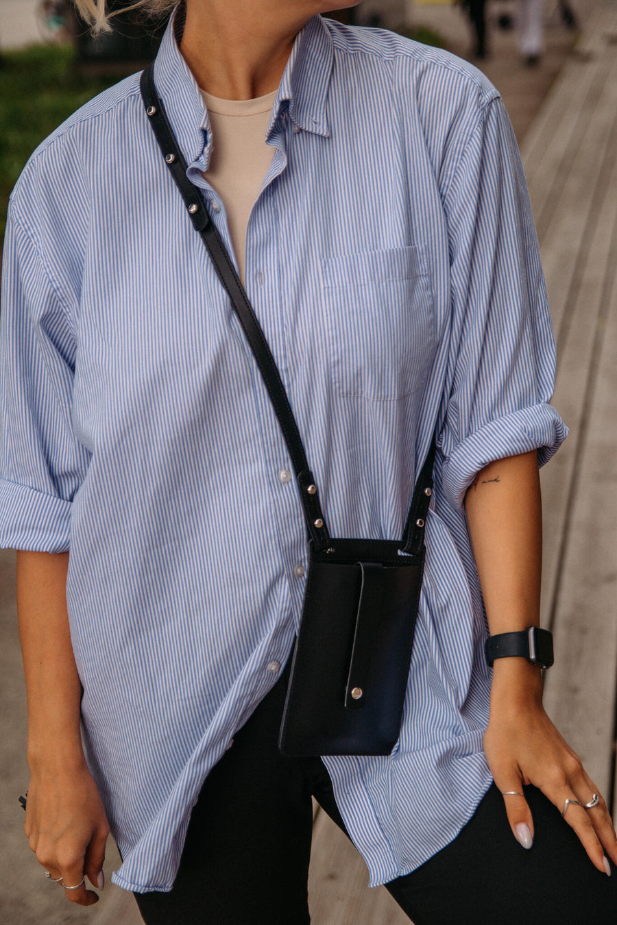 By Your Side Leather Phone Bag – Secure & Eco-Friendly by Stella Soomlais at brixbailey.com