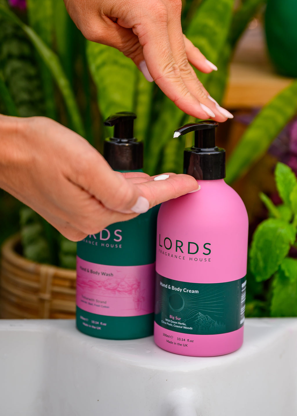 Hand and Body Cream Pink Refillable Aluminium 300ml
