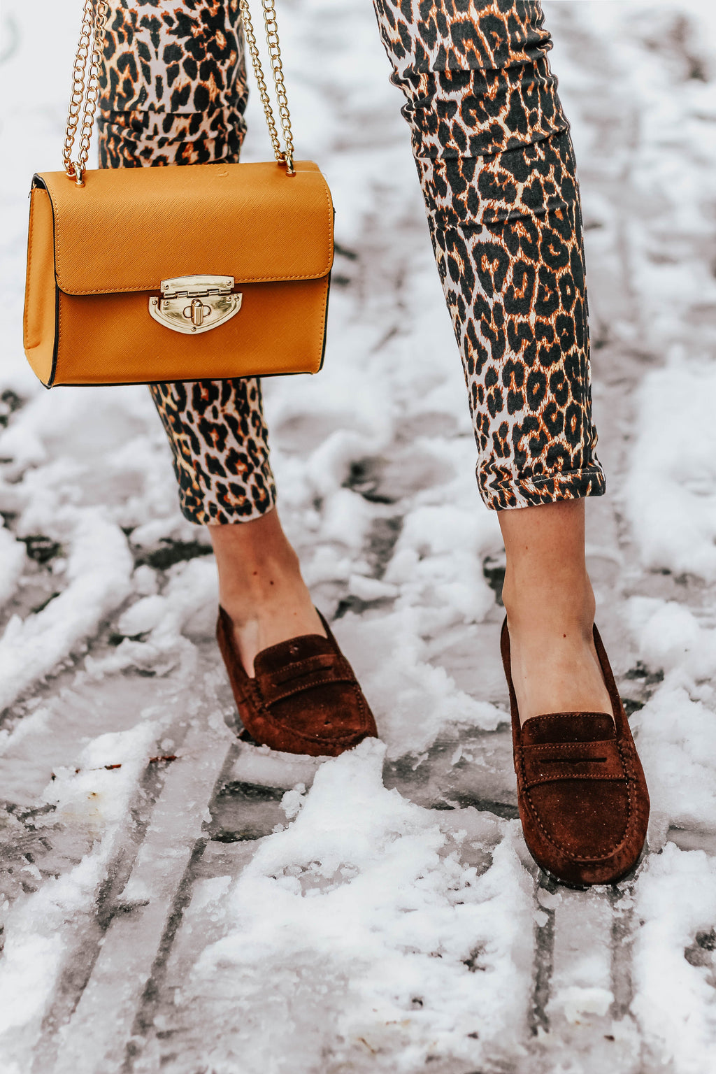 Women's Brown Suede Penny Loafers with Leather Sole
